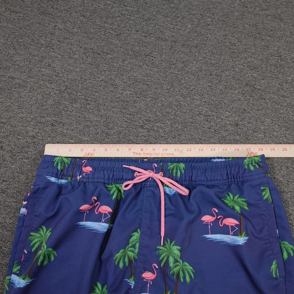 Sperry‎ Swim Shorts Mens Large Blue Flamingo Palm Tree Tropical Print Lined